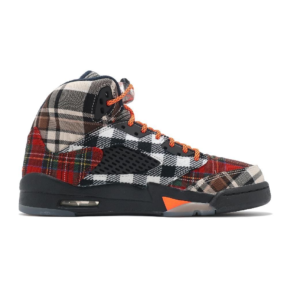 NIKE 耐吉 Nike 耐吉 Air Jordan 5 Retro GS Plaid 蘇格蘭格紋 大童 女鞋 黑 紅 5代 FD4814-008