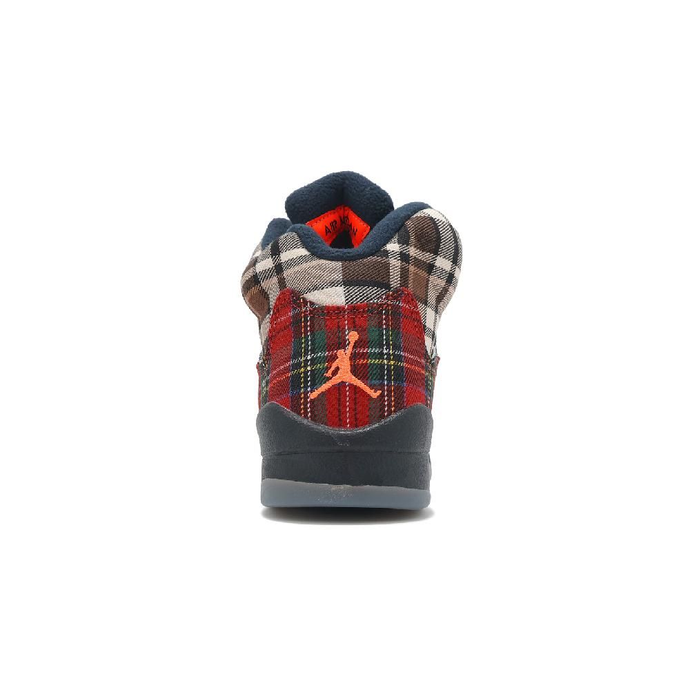 NIKE 耐吉 Nike 耐吉 Air Jordan 5 Retro GS Plaid 蘇格蘭格紋 大童 女鞋 黑 紅 5代 FD4814-008