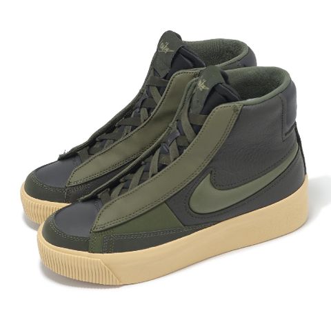 NIKE 耐吉 Nike 耐吉 休閒鞋 Wmns Blazer Mid Victory 女鞋 綠 米白 經典 高筒 厚底 DR2948-300