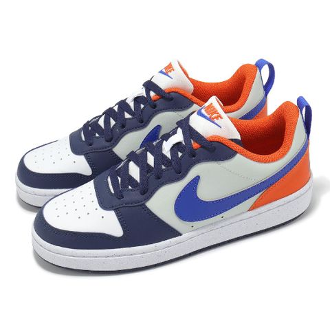 NIKE 耐吉 Nike 耐吉 休閒鞋 Court Borough Low Recraft GS 大童 女鞋 藍 橘 復古 低筒 DV5456-401