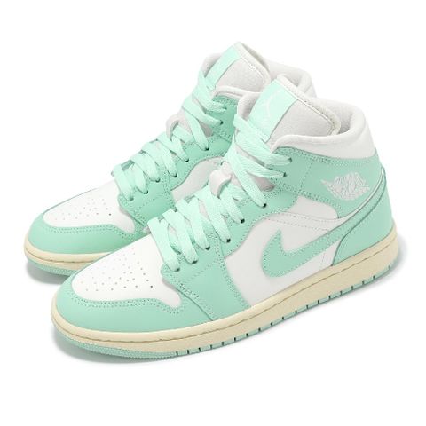 NIKE 耐吉 Nike 耐吉 休閒鞋 Wmns Air Jordan 1 MID 女鞋 男鞋 藍 米白 中筒 AJ1  BQ6472-132