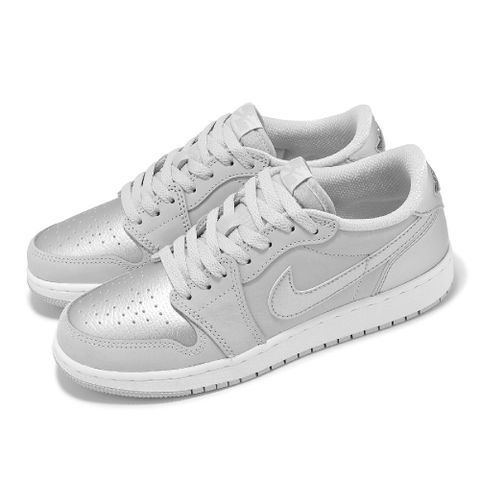 NIKE 耐吉 Nike 耐吉 休閒鞋 Air Jordan 1 Retro Low OG GS 大童 女鞋 白銀 AJ1 CZ0858-002