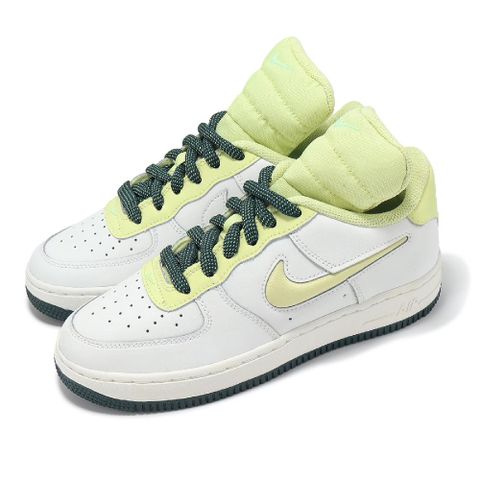 NIKE 耐吉 Nike 耐吉 休閒鞋 Air Force 1 LV8 2 GS 大童 女鞋 白 綠 AF1 長鞋舌 FB7402-100