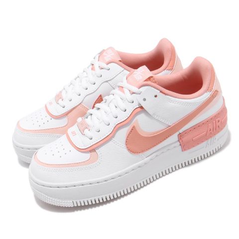 NIKE 耐吉 Nike 耐吉 休閒鞋 Wmns AF1 Shadow 女鞋 白 粉紅 拼接 解構 Air Force CJ1641-101