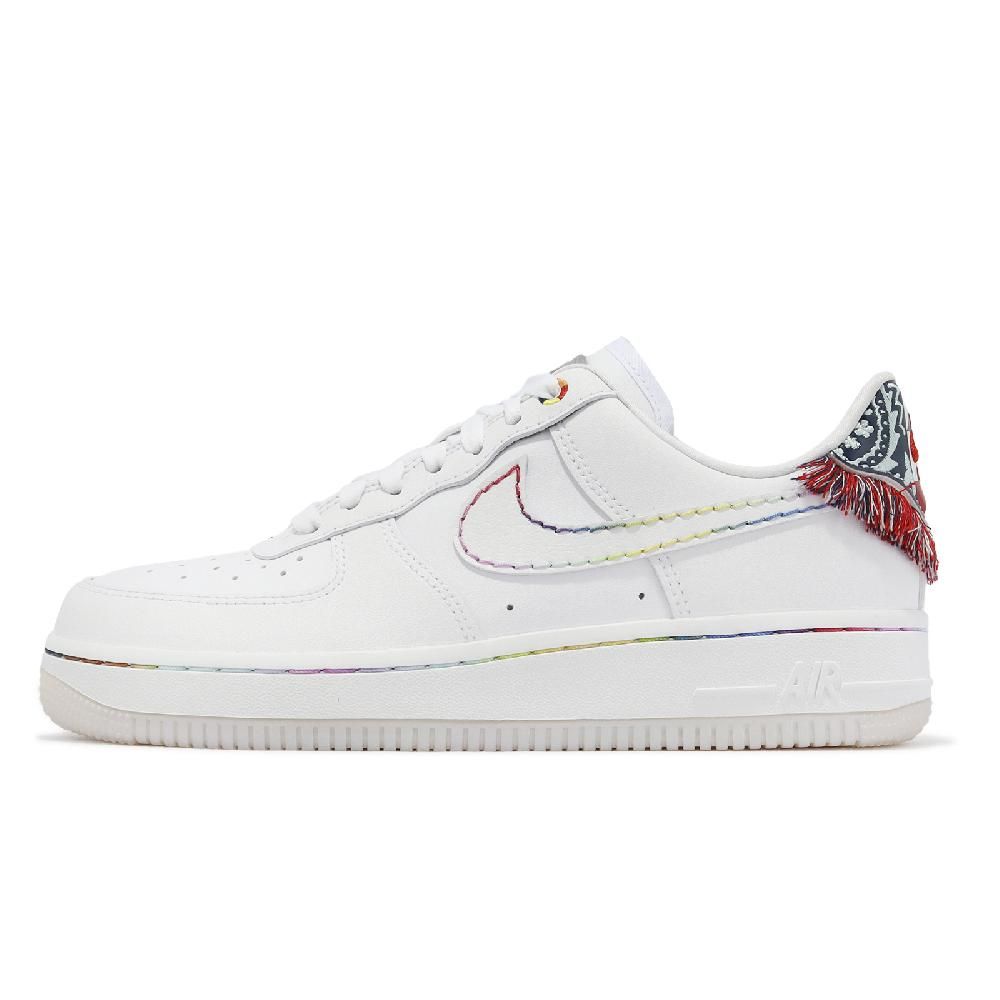 NIKE 耐吉 Nike 耐吉 休閒鞋 Wmns Air Force 1 07 LX 女鞋 白 紅 編織 民族風 幾何圖案 AF1 FN8918-111