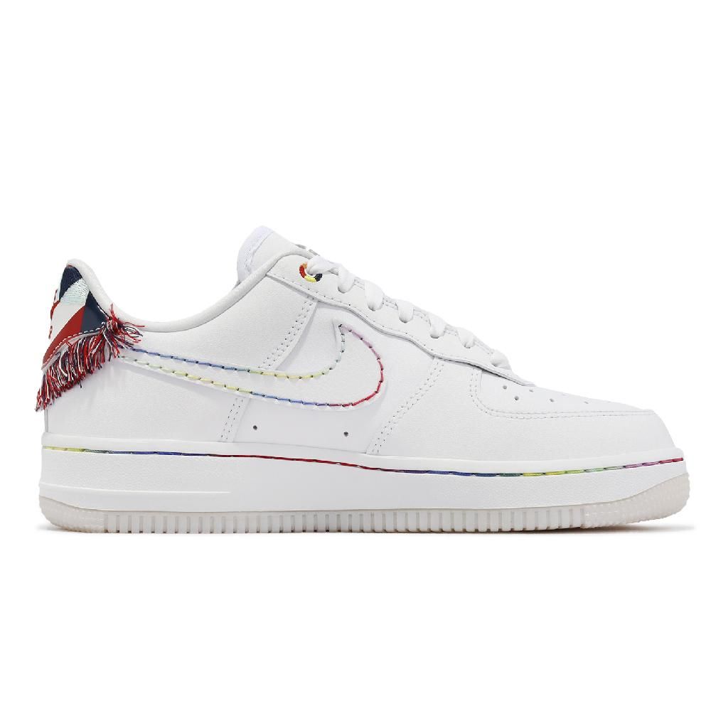 NIKE 耐吉 Nike 耐吉 休閒鞋 Wmns Air Force 1 07 LX 女鞋 白 紅 編織 民族風 幾何圖案 AF1 FN8918-111