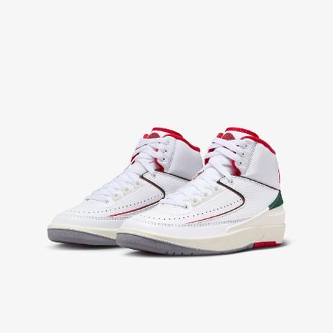 NIKE 耐吉 Nike 耐吉 休閒鞋 Air Jordan 2 Retro GS 大童 女鞋 白 紅 ORIGINS AJ2 皮革 DQ8562-101