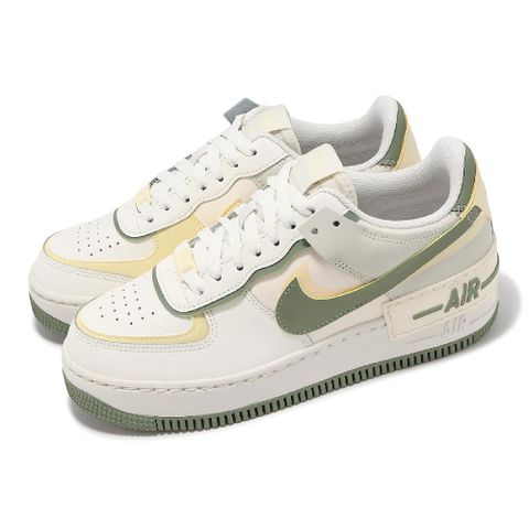 NIKE 耐吉 Nike 耐吉 休閒鞋 Wmns Air Force 1 Shadow 女鞋 綠 米黃 抹茶布丁 拼接 解構 FN6335-101