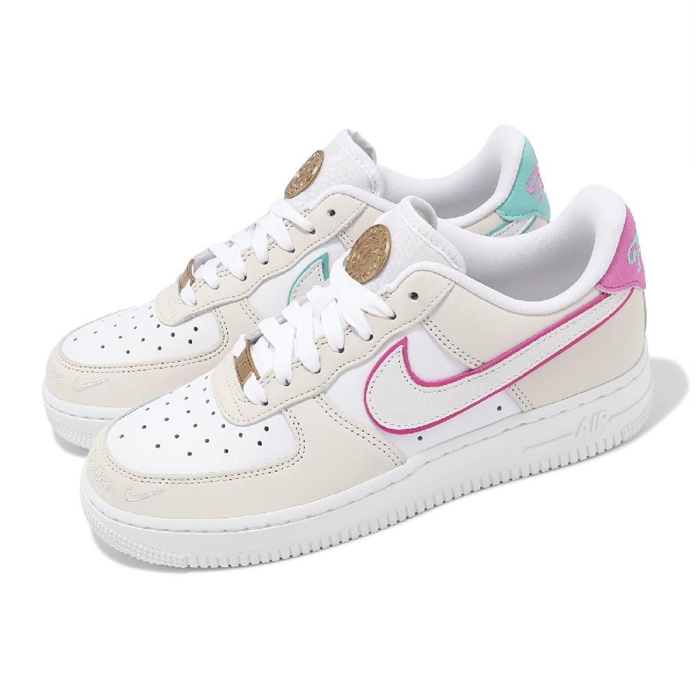 NIKE 耐吉 Nike 耐吉 休閒鞋 Wmns Air Force 1 07 LX 女鞋 米白 綠 粉紅 AF1 鴛鴦 HM3694-011