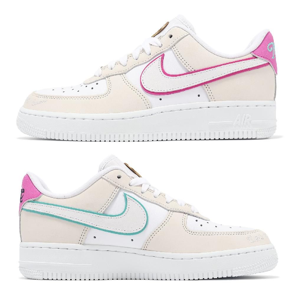 NIKE 耐吉 Nike 耐吉 休閒鞋 Wmns Air Force 1 07 LX 女鞋 米白 綠 粉紅 AF1 鴛鴦 HM3694-011