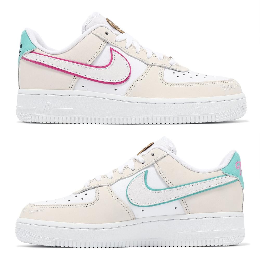 NIKE 耐吉 Nike 耐吉 休閒鞋 Wmns Air Force 1 07 LX 女鞋 米白 綠 粉紅 AF1 鴛鴦 HM3694-011