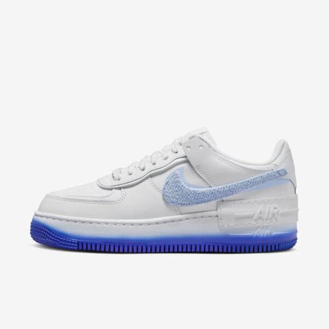 NIKE 耐吉 Nike Wmns AF1 Shadow [FJ4567-100] 女 休閒鞋 運動 經典 厚底 雪尼爾絨布 穿搭 白藍