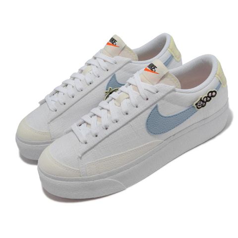 NIKE 耐吉 Nike 耐吉 休閒鞋 Wmns Blazer Low Platform SE NN 女鞋 白 藍 經典款 厚底 增高 昆蟲圖騰  DJ6376-100