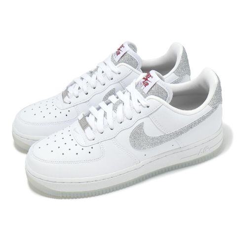 NIKE 耐吉 休閒鞋 Wmns Air Force 1 07 LX 女鞋 男鞋 白 銀 AF1 銀勾 冰底 HQ3461-191