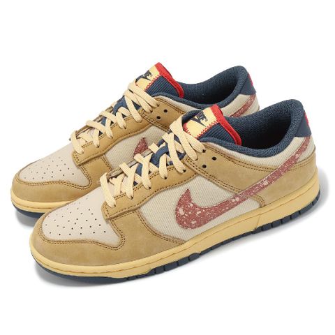 NIKE 耐吉 休閒鞋 Dunk Low 男鞋 卡其棕 藍 小麥色 刷舊 麂皮 燈芯絨 HQ3640-790