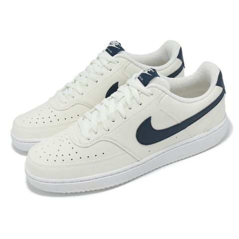 NIKE 耐吉 休閒鞋 Court Vision Low 男鞋 米白 藍 低筒 復古 板鞋 HQ4867-101