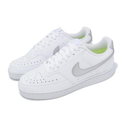 NIKE 耐吉 休閒鞋 Wmns Court Vision LO NN 女鞋 白 銀 小白鞋 復古 皮革 DH3158-108