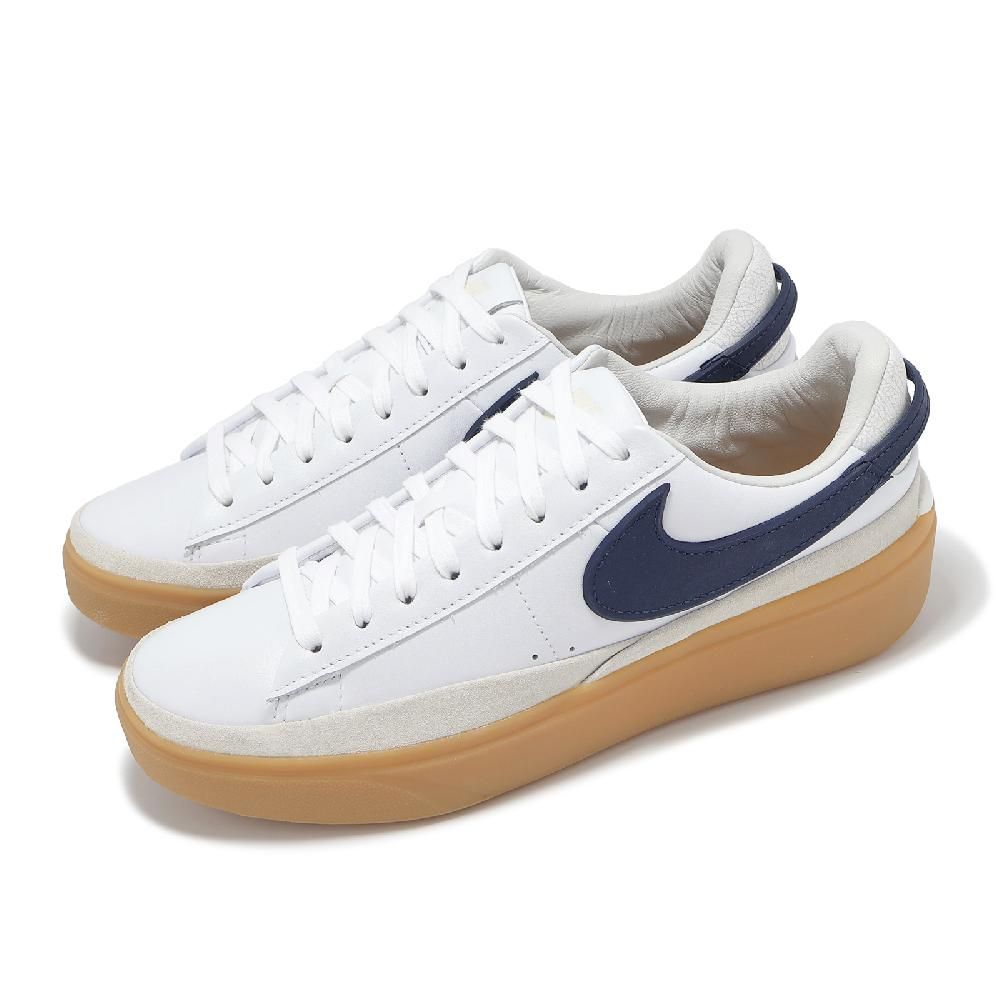 NIKE 耐吉 休閒鞋 Blazer Phantom Low 男鞋 白 深藍 膠底 復古 厚底 增高 HF3119-102