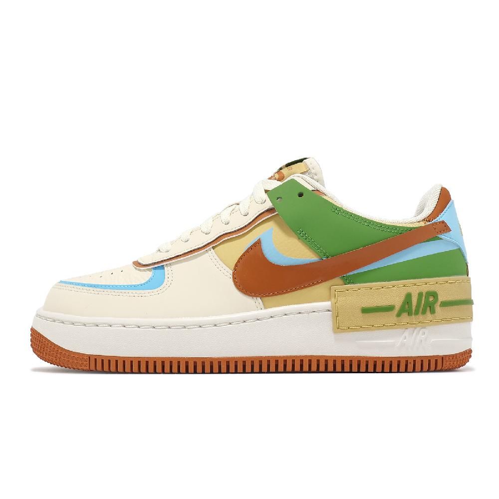 NIKE 耐吉 Nike 耐吉 休閒鞋 Wmns AF1 Shadow 女鞋 橘 綠 皮革 AF1 經典 DZ1847-103