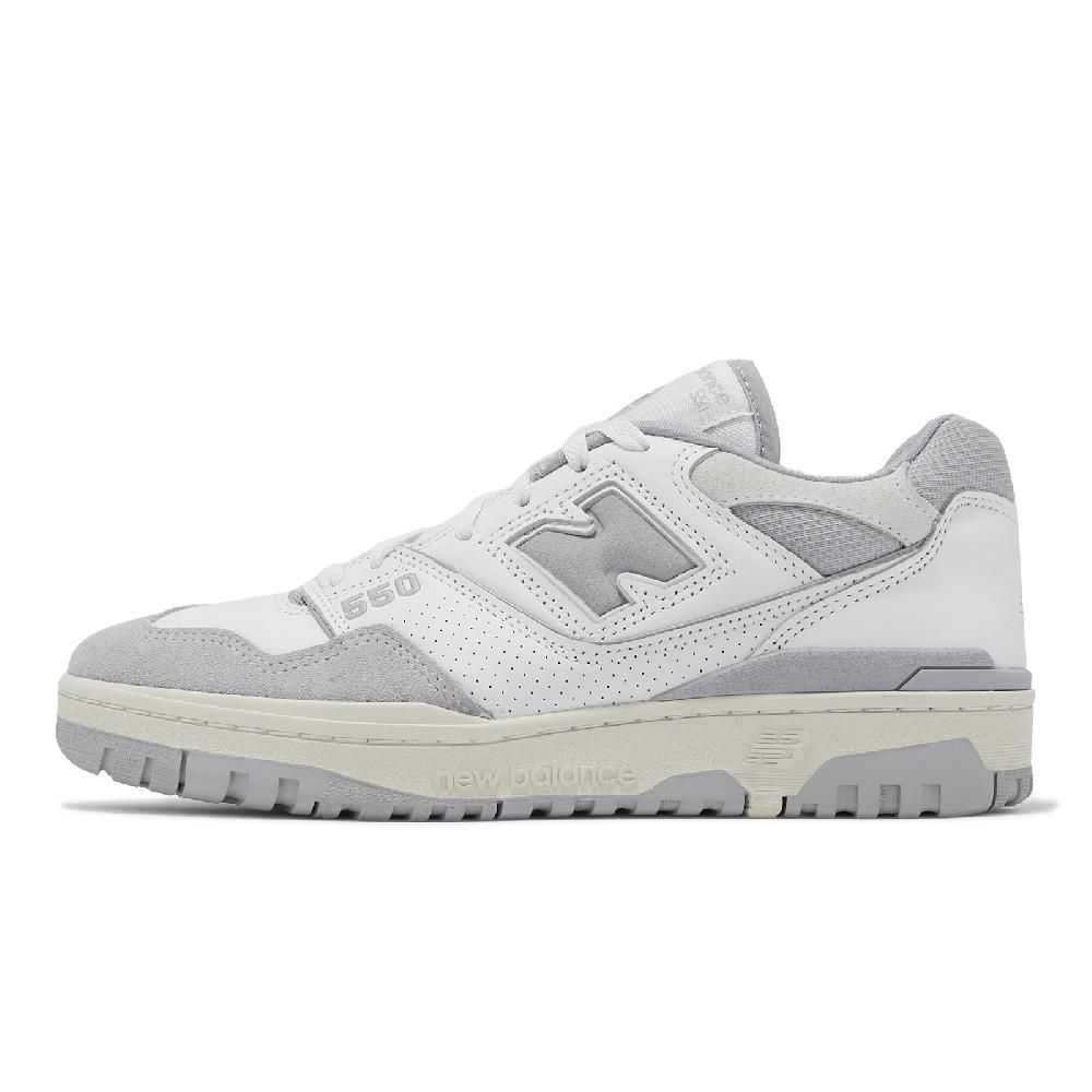 NEW BALANCE 休閒鞋 550 男鞋 白 雨雲灰 皮革 復古 NB 情侶鞋 BB550NEA-D