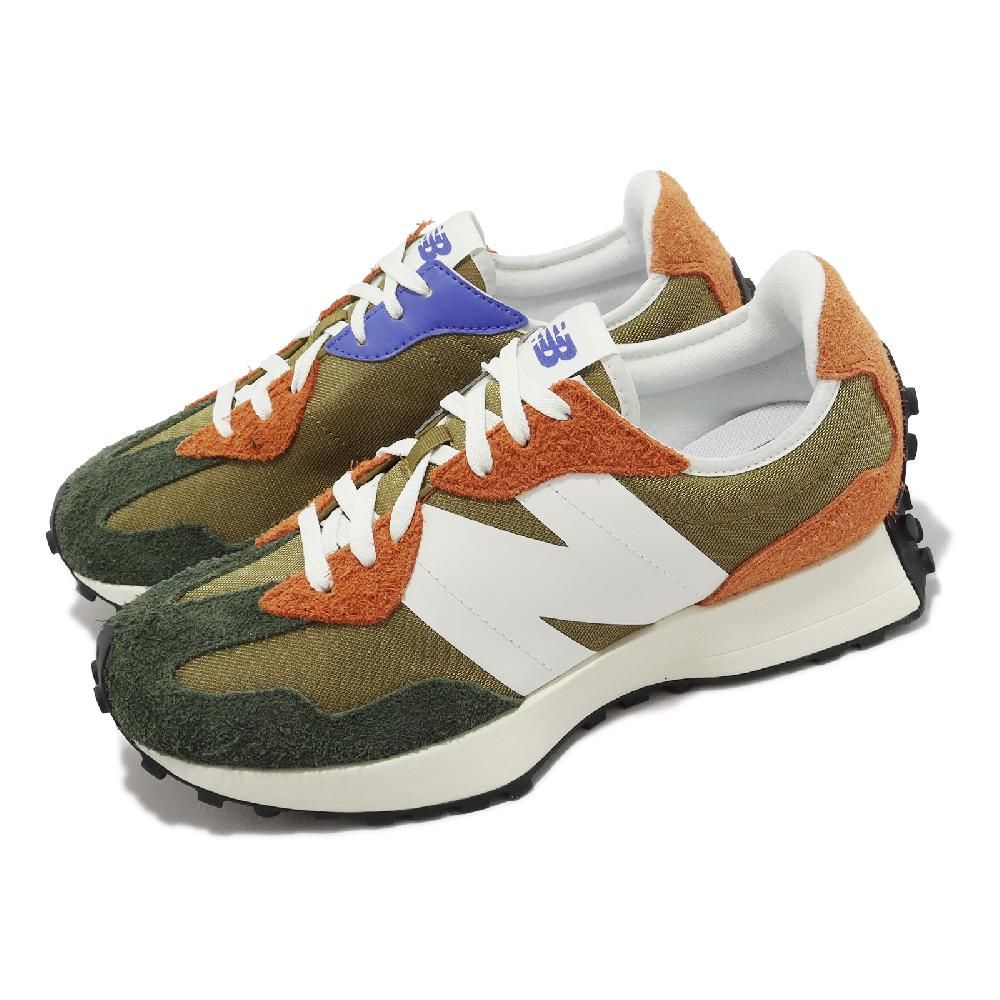 NEW BALANCE 休閒鞋 327 男鞋 橘 軍綠 復古 麂皮 大N 情侶鞋 NB MS327HC-D