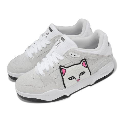 PUMA X Ripndip 休閒鞋 Slipstream 男鞋 白 黑 中指貓 聯名 皮革 情侶鞋 39353801