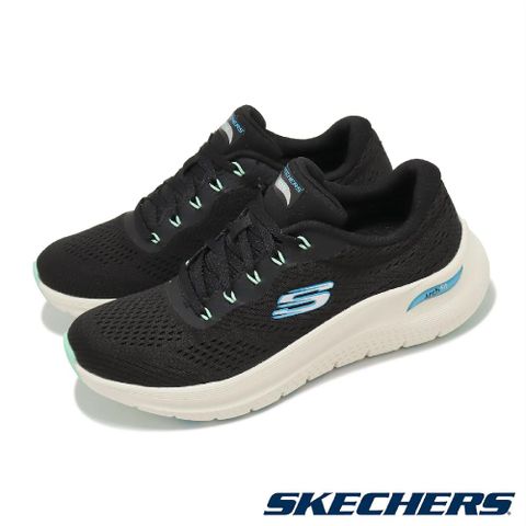 SKECHERS 休閒鞋 Arch Fit 2-Big League 女鞋 黑 藍 輕量 緩衝 厚底 足弓支撐 運動鞋 150051BKMT