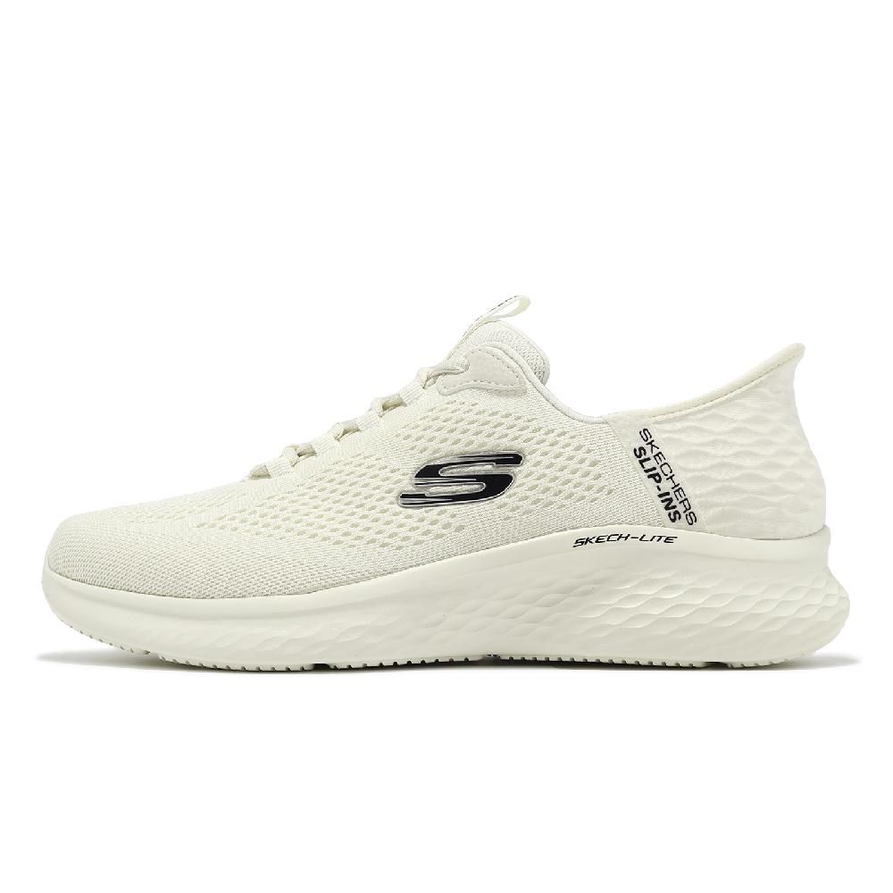 SKECHERS 休閒鞋 Skech-Lite Pro-Primebase Slip-Ins 寬楦 男鞋 米白 黑 懶人鞋 套入式 232466WOFWT