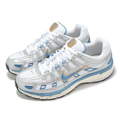 NIKE 耐吉 休閒鞋 P-6000 男鞋 女鞋 白 藍 銀 復古 緩震 運動鞋 HJ7246-100