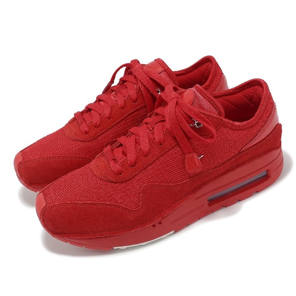 NIKE 耐吉 x Jacquemus Air Max 1 男鞋 紅 銀 聯名休閒鞋 氣墊 銀勾 HM6690-600