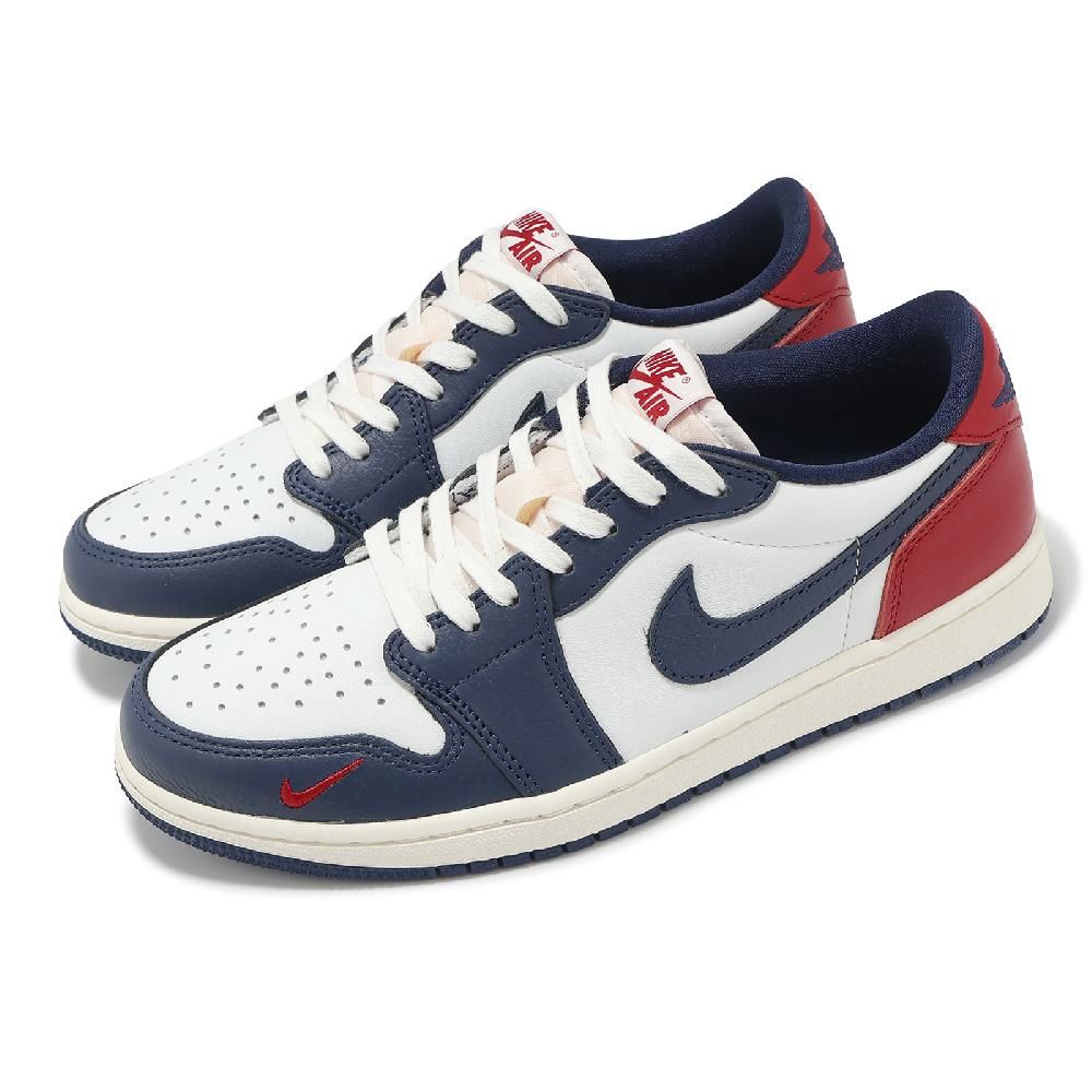 NIKE 耐吉休閒鞋Air Jordan 1 Low OG 男鞋深藍紅AJ1 一代低筒