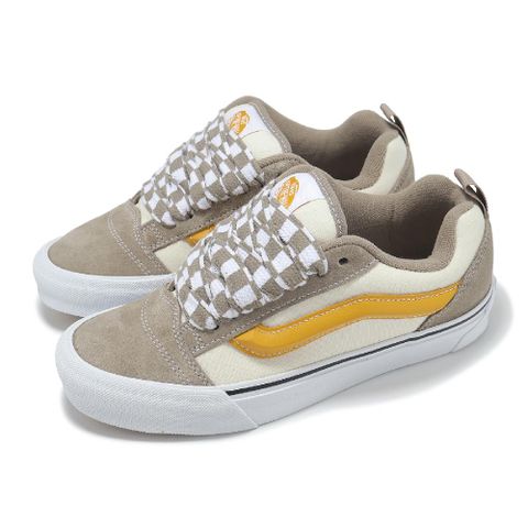 VANS 休閒鞋 Knu Skool 男鞋 女鞋 棕 黃 厚鞋舌 格紋鞋帶 VN0009QC0BP