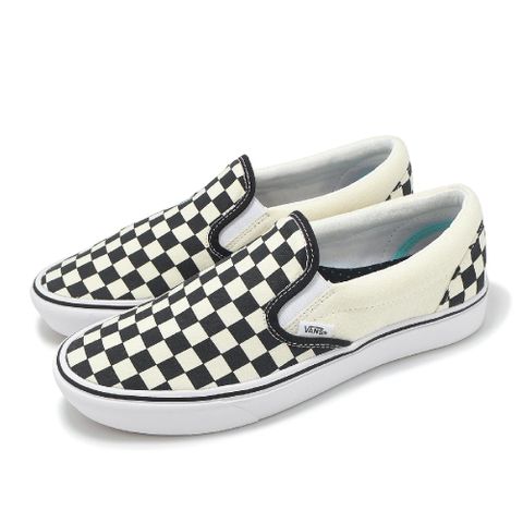 VANS 懶人鞋 Comfycush Slip On 男鞋 黑 白 棋盤格 帆布 休閒鞋 VN0A3WMDVO4