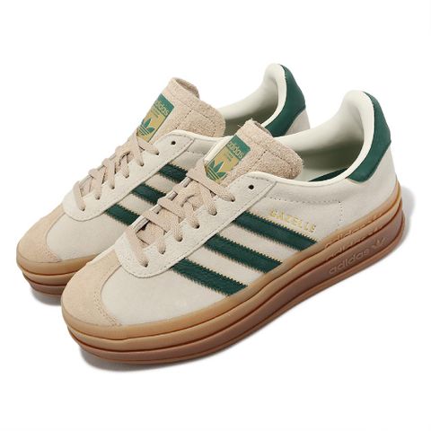 ADIDAS 愛迪達 休閒鞋 Gazelle Bold W 女鞋 卡其 綠 厚底 增高 拼接 復古 麂皮 膠底 ID7056