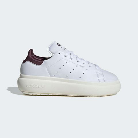 【ADIDAS】STAN SMITH PF W 休閒鞋 女鞋 厚底 小白鞋 白色 酒紅-IF7012