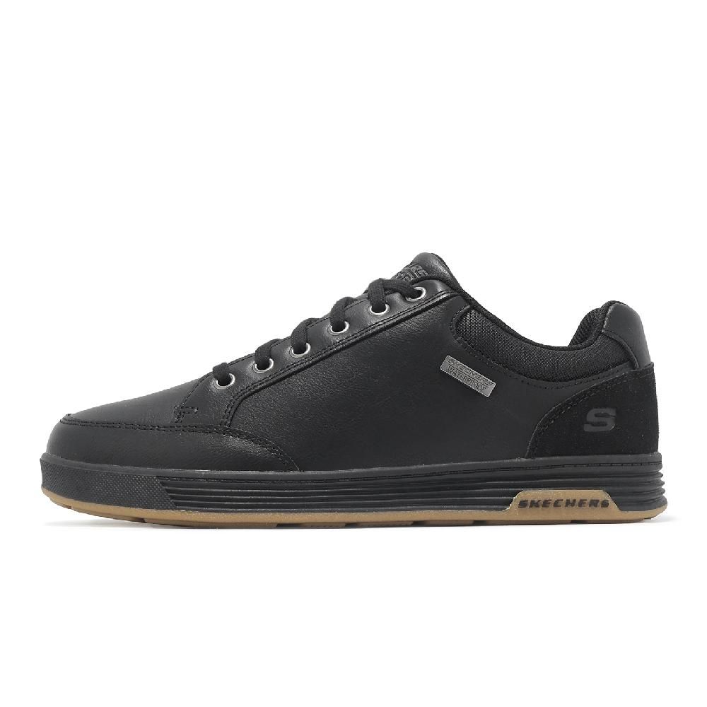 SKECHERS 斯凱奇 休閒鞋 Cavell Sparkman 男鞋 黑 防水鞋面 膠底 皮面 緩衝 運動鞋 210944BLK