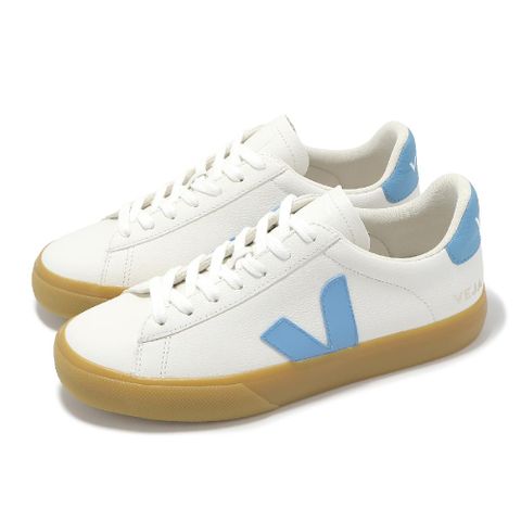 VEJA 休閒鞋 Campo Chromefree Leather 女鞋 白 藍 皮革 膠底 經典 小白鞋 CP0503645A