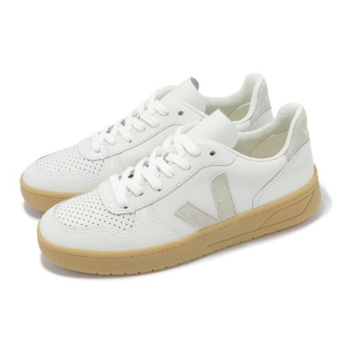 VEJA 休閒鞋 V-10 Leather 女鞋 白 灰 膠底 皮革 經典 小白鞋 VX0203665A