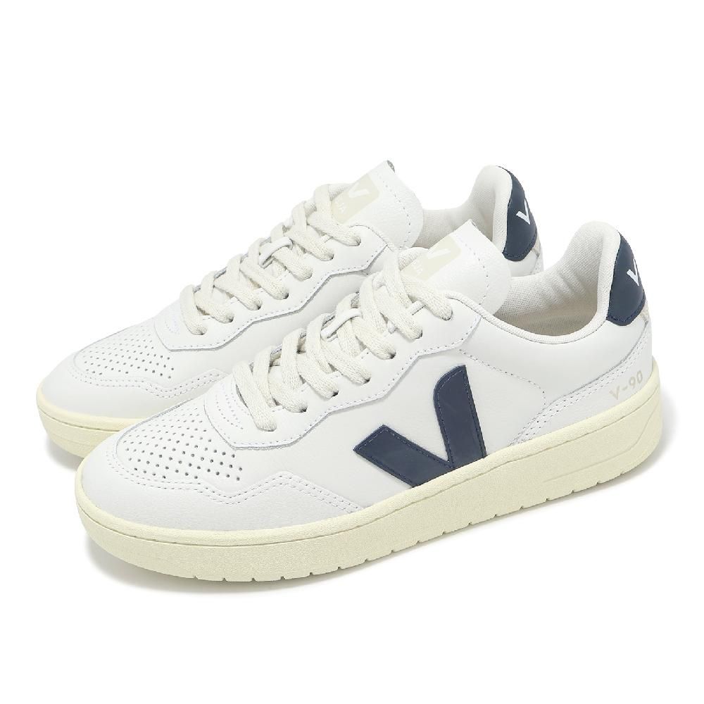 VEJA 休閒鞋 V-90 O.T. Leather 女鞋 白 藍 皮革 經典 小白鞋 VD2003656A
