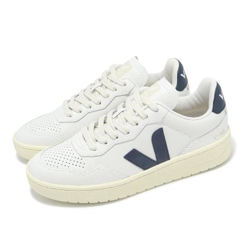 VEJA 休閒鞋 V-90 O.T. Leather 女鞋 白 藍 皮革 經典 小白鞋 VD2003656A