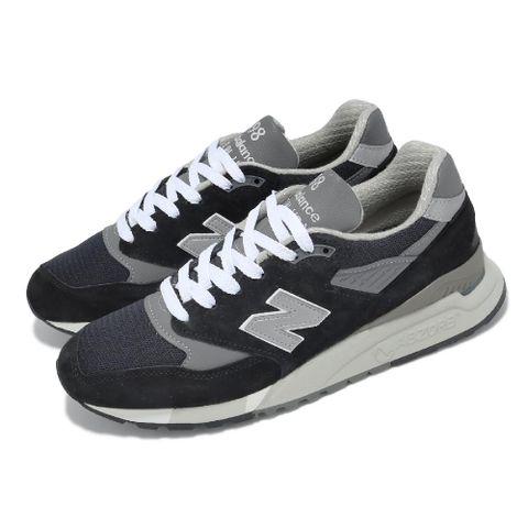 New Balance 紐巴倫 休閒鞋 998 男鞋 黑 銀 緩震 麂皮 皮革 美製 NB 經典 U998BL-D