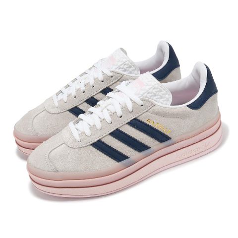 adidas 愛迪達 休閒鞋 Gazelle Bold W 女鞋 灰 粉 麂皮 厚底 三條紋 復古 IE6508
