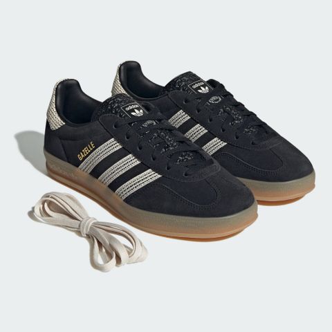 adidas 愛迪達 GAZELLE INDOOR W 休閒鞋 女鞋 德訓鞋 膠底 黑色-JI2755