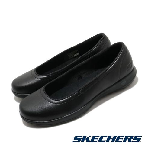 SKECHERS 斯凱奇 休閒鞋 Go Walk Lite 女鞋 上班族 輕量 好穿脫 皮革 黑  16371BBK