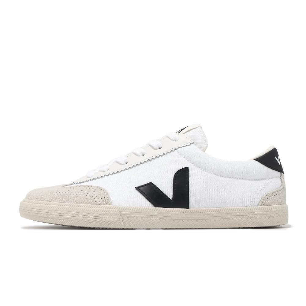 VEJA 德訓鞋 Volley Canvas 女鞋 白 黑 麂皮 帆布 拼接 低筒 休閒鞋 VO0103524A
