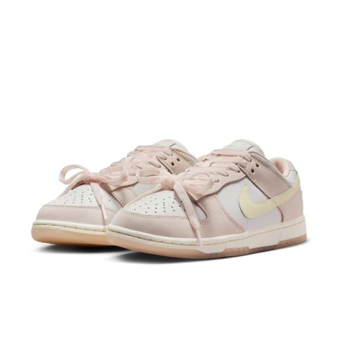 NIKE 耐吉 W NIKE DUNK LOW PRM 女鞋 休閒鞋 白色 淡粉 鵝黃 蝴蝶結 低筒-FB7910601