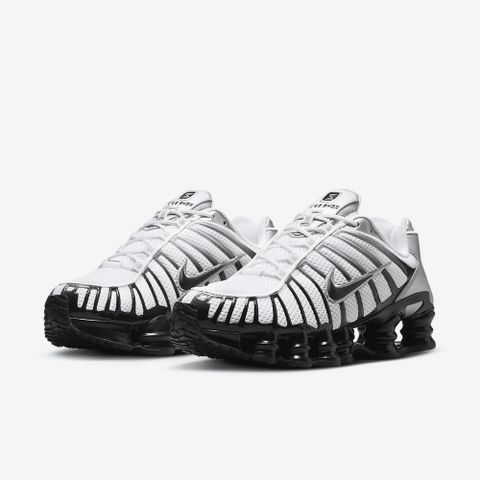 NIKE 耐吉 NIKE SHOX TL 女鞋 休閒鞋 灰銀色 金屬銀 黑 彈簧鞋 厚底-HQ4049001