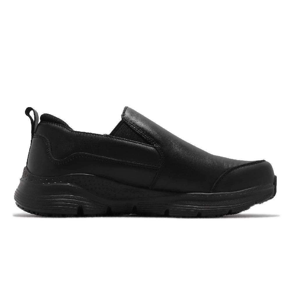 SKECHERS 斯凱奇 工作鞋 Arch Fit SR-Genty 男鞋 黑 全黑 廚師鞋 防水 防汙 緩衝 舒適 200060BLK