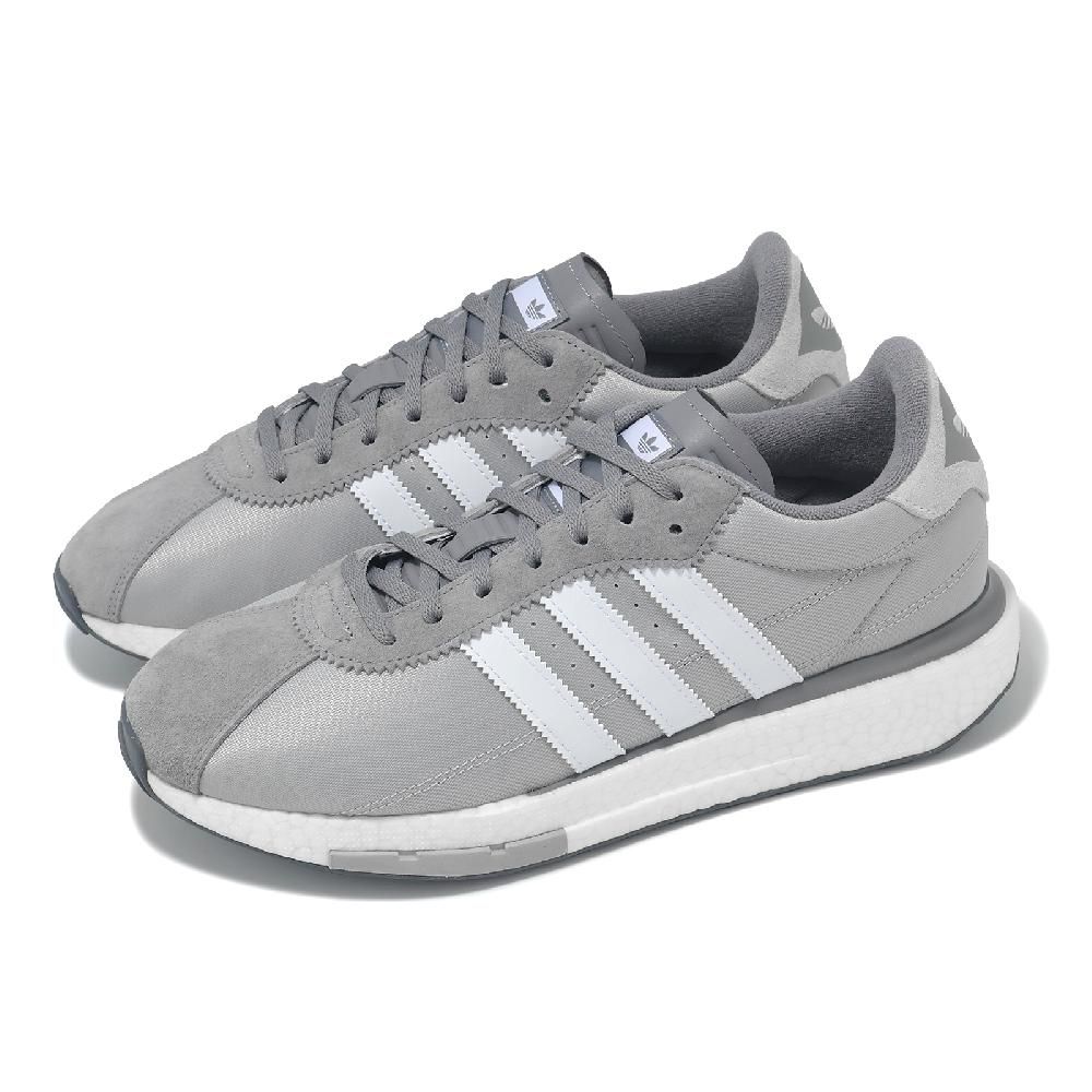 adidas 愛迪達 休閒鞋 Country XLG Boost 男鞋 灰 白 緩衝 麂皮 厚底 IG3304
