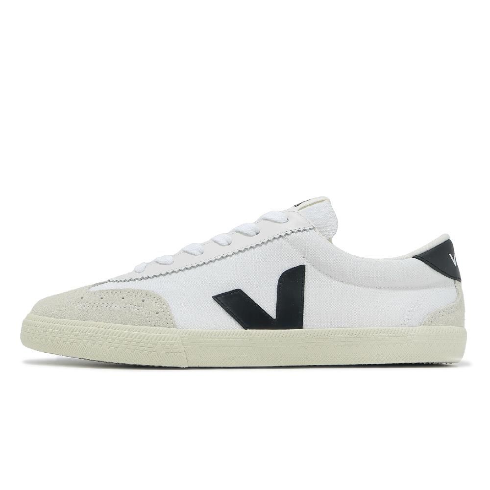 VEJA 德訓鞋 Volley Canvas 男鞋 白 黑 麂皮 拼接 休閒鞋 小白鞋 VO0103524B